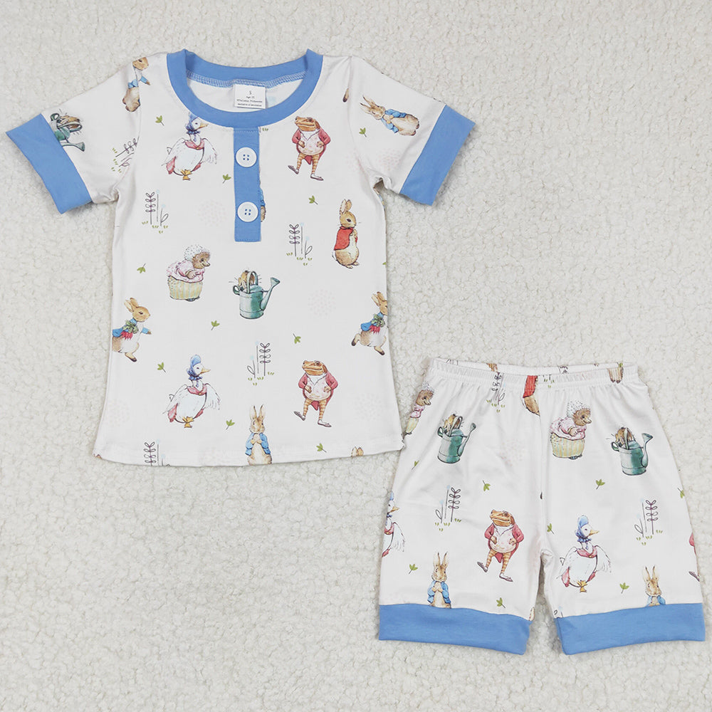 Easter Baby Boys Pajamas Easter Bunny Print Cute Kids Sleepwear Set BSSO0123 GSSO0155