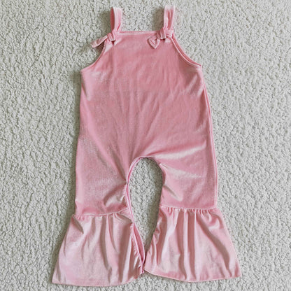 New Design Girls Velvet Jumpsuit Boutique Baby Kids Romper Jumpsuit SR0089