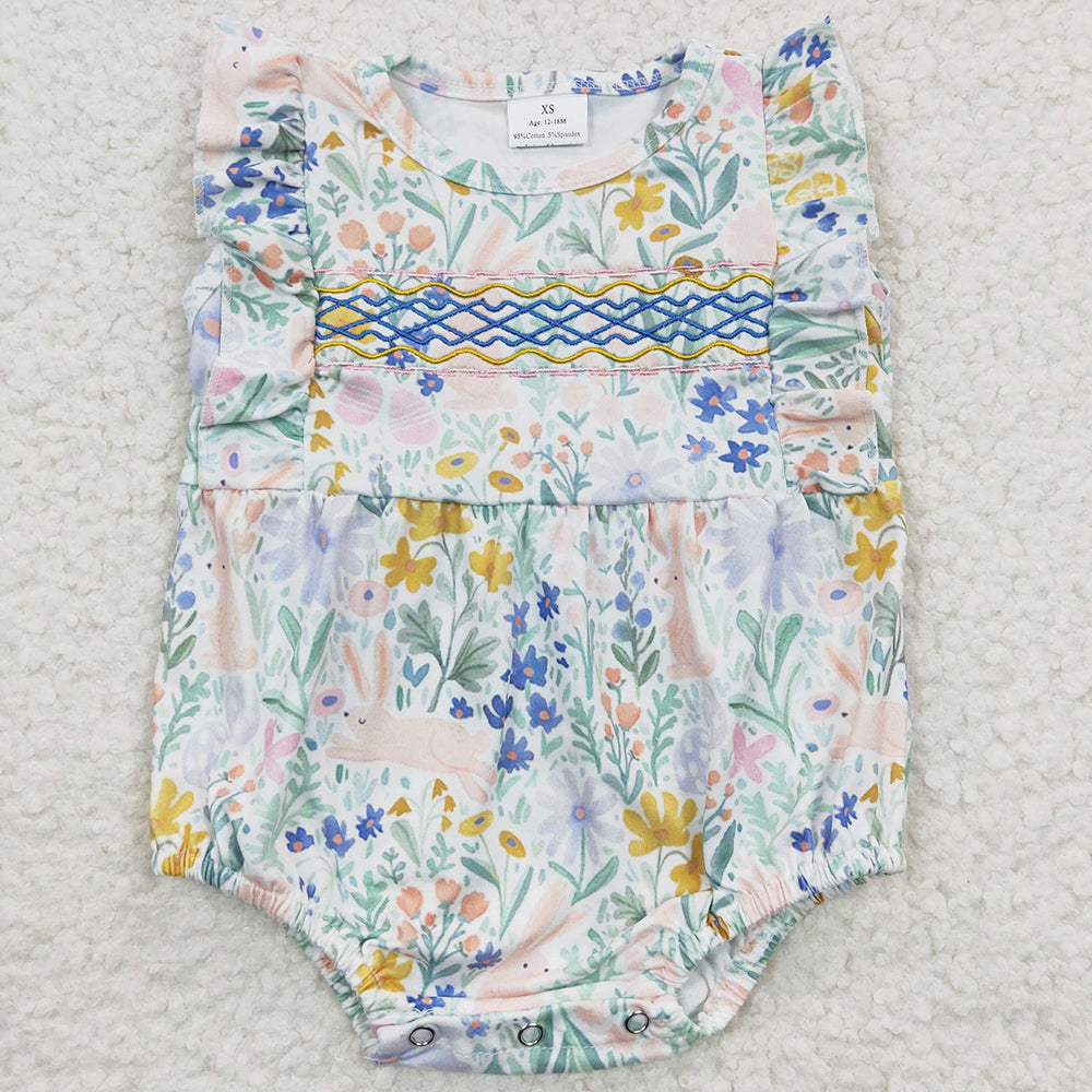 Bunny Embroidery Boutique Baby Girls Rompers SR0262