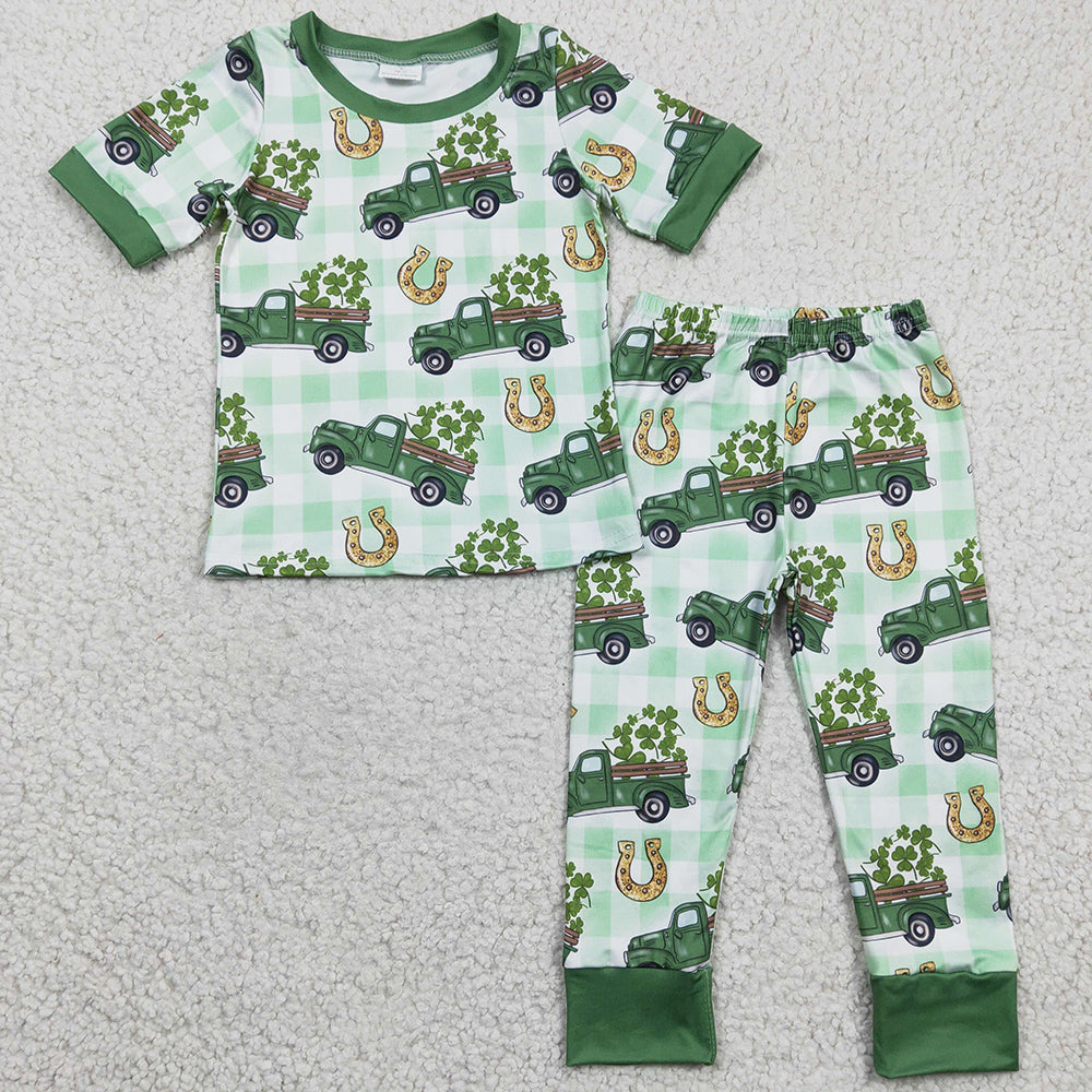 Boutique Baby Girls Pajamas Set St. Patrick's Day Cute Kids Girls Sleepwear Suit GSPO0287