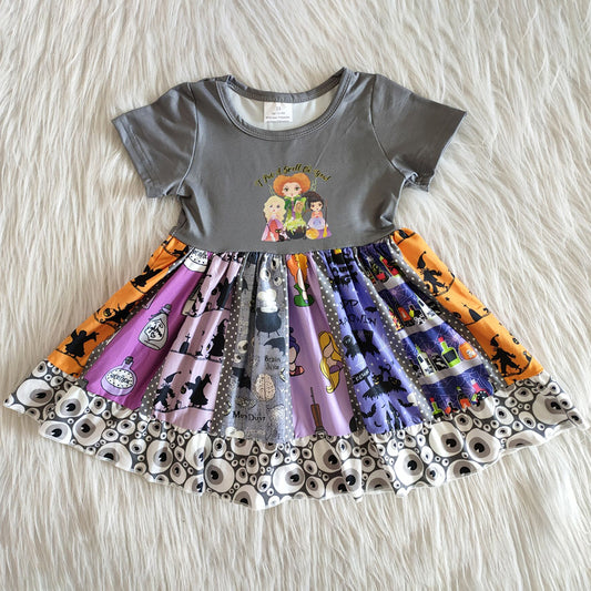 Hot Sale Baby Girls Halloween Dress Cute Boutique Girls Dress Cartoon Print C1-24