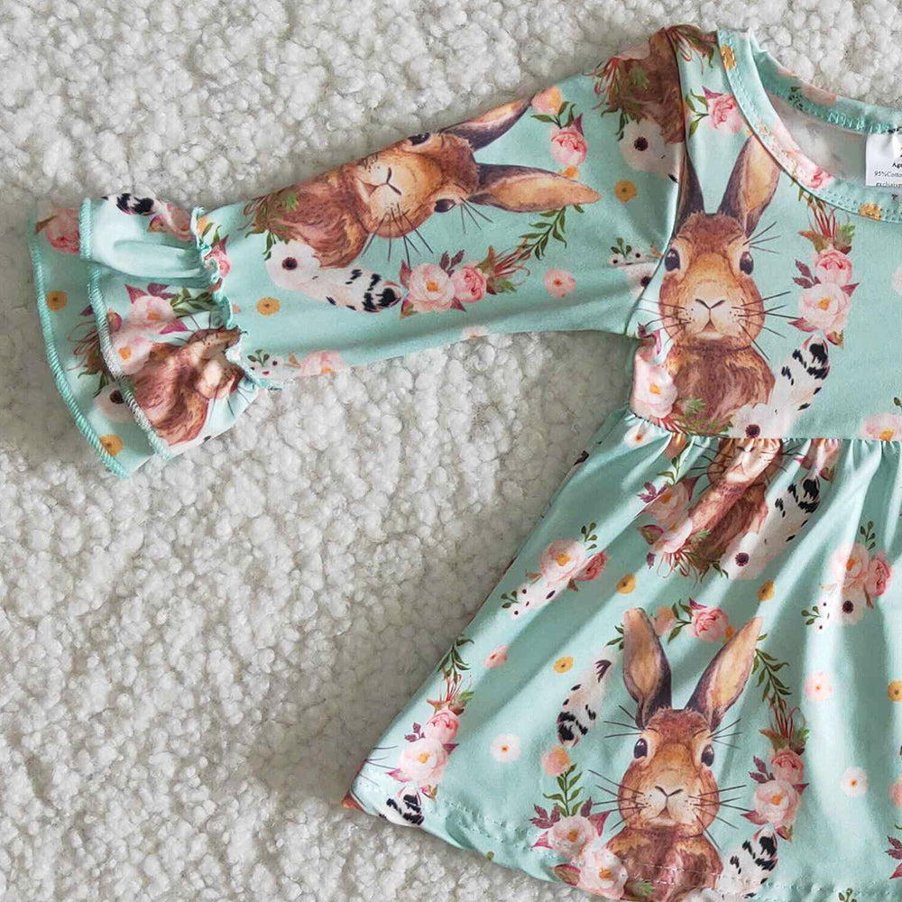 Cute Baby Girl Clothes Long Sleeve Easter Bunny Print Girls Clothes Set