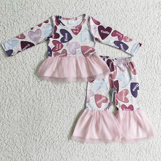 Valentine's Day Boutique Girls Clothing Set Love You GLP0340