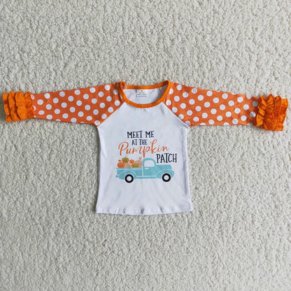 Fashion Baby Girls Clothing T-shirt Pumpkin Boutique Sibling Girls T-shirt For Halloween 6 B6-31