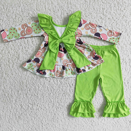Fashion Baby Girl Clothes Set Bow Design Cute Kids Girls Christmas Outfits 6 B2-40
