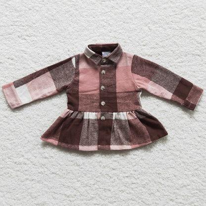 New Design Baby Girl Clothes Dress Top Coat Lattice Girls Coats GT0090
