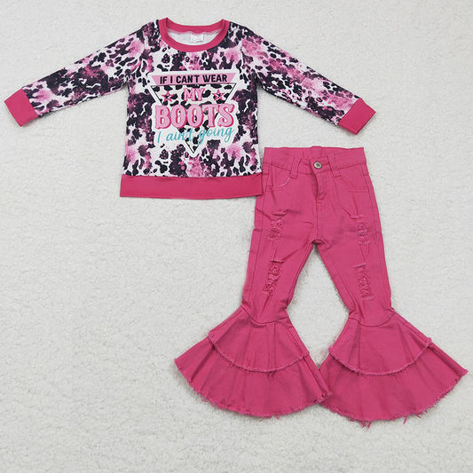 Boutique Baby Girl Clothes Jeans Bell Pants Set Western Style GLP0403