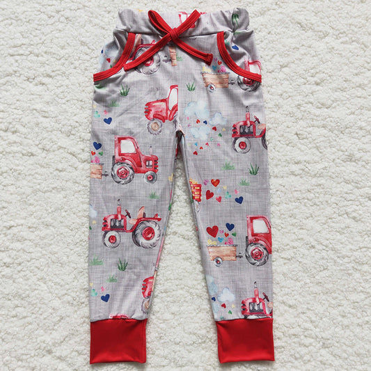 Valentine's Day Girls Pants Love Car Print Boutique Baby Kids Pants P0036