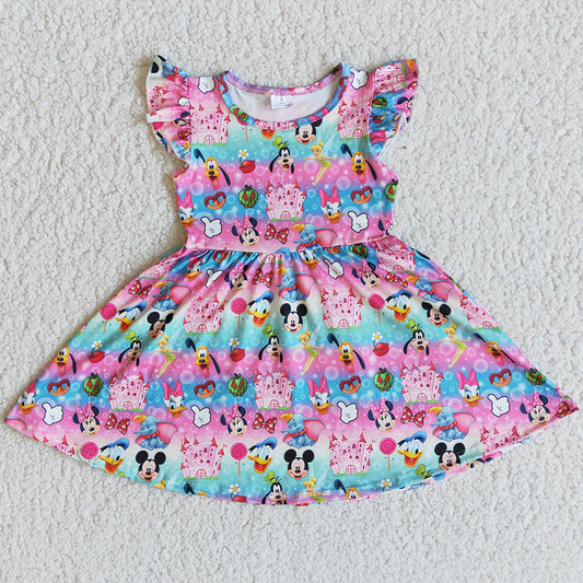 Toddler Baby Girl Dress Spring Kids Clothes Girl Dresses Cartoon Cute Girls Dresses Wholesale Bulk Aa-12