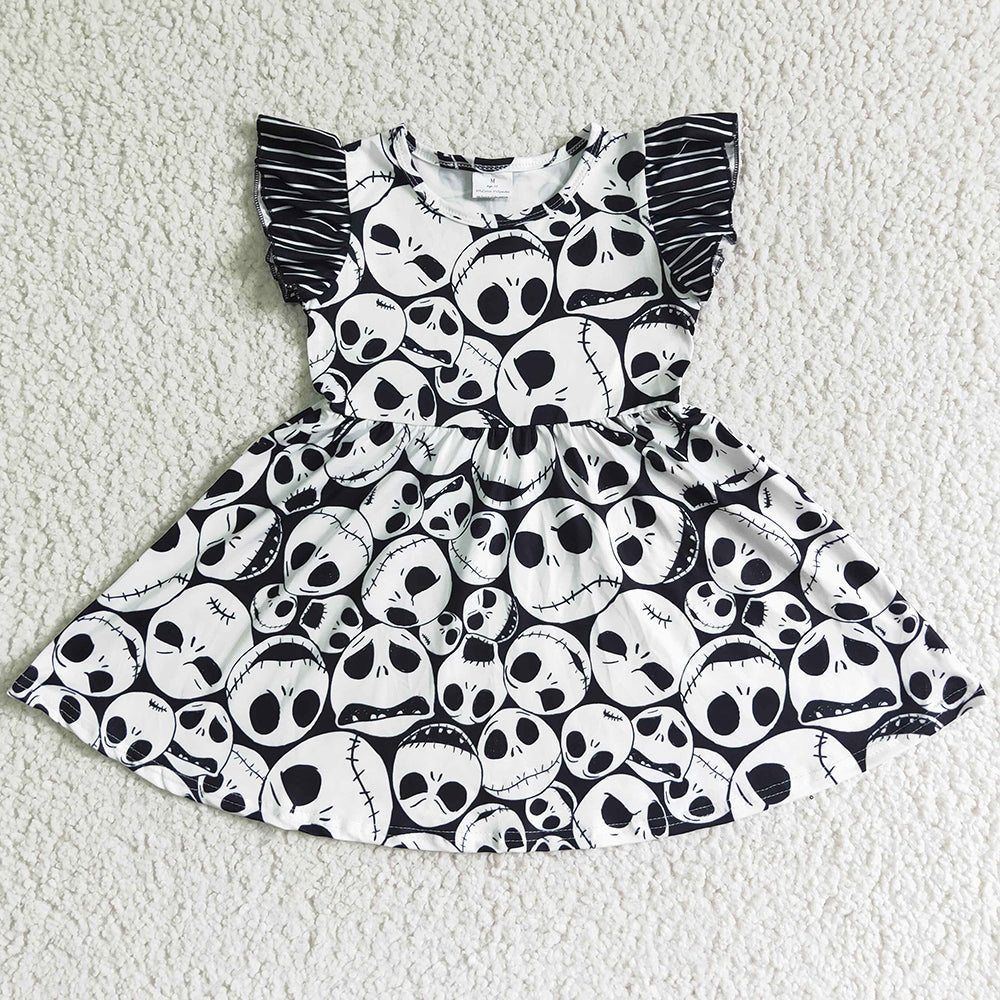 Hot Sale Kids Designer Clothes Girls Dress Halloween Boutique Baby Girl Dresses Milk Silk Fashion Toddler Girl Dress GSD0107