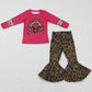 New Fashion Baby Girl Clothes Boutique Denim Bell Pants Set Cow Print Leopard Jeans Outfits GLP0400