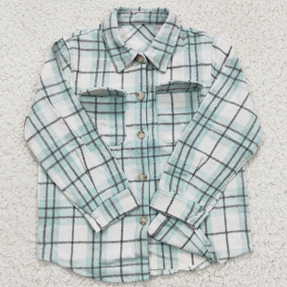 New Design Boys Clothes Top Shirt Lattice Kids Coat Boys T-shirt BT0169