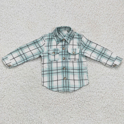 New Design Boys Clothes Top Shirt Lattice Kids Coat Boys T-shirt BT0169