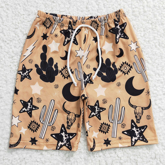 Summer Baby Boys Swim Trunks Cow Cactus Print Fashion Kids Trunks S0029