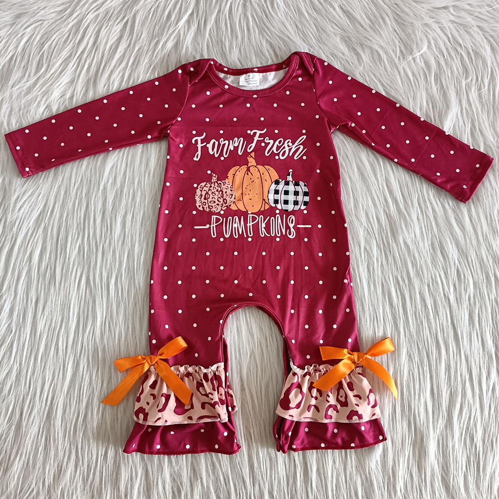 Halloween Boutique Infant Baby Girls Rompers Pumpkin Fashion Girls Clothes Sister Outfits 6 A30-16