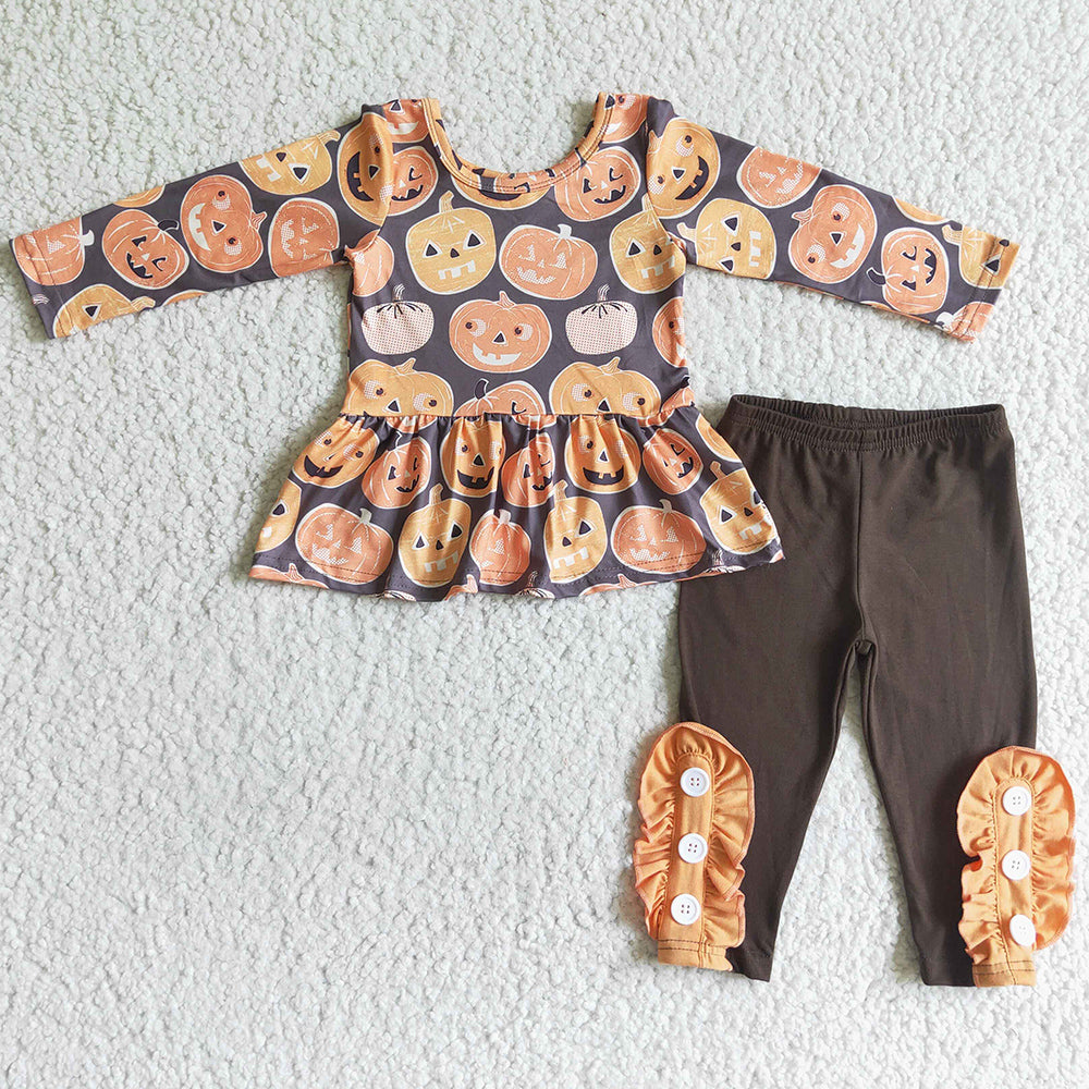 Girls Punpkin Clothing Halloween Toddlers Girls Clothes Set GLP0116