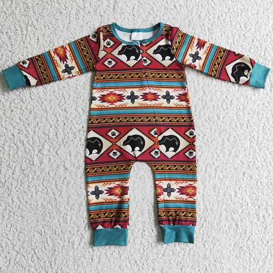 Boutique Infant Baby Romper Zipper Design Boys Rompers LR0183