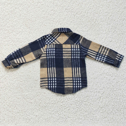 Hot Sale Baby Boys Clothes Lattice Kids Boys Top Coat Boys T-shirt BT0186