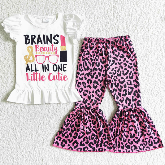 New Fashion Baby Girl Clothes Set High Quality Boutique Girl Clothes Leopard Toddler Outft Children Clothing GSPO0079