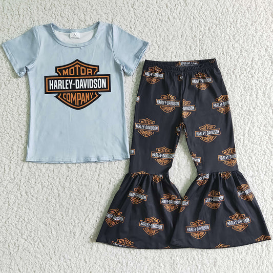 Boutique Baby Girl Clothes Set Short Sleeve Bell Pants Set Fall Kid Girl Clothes GSPO0106