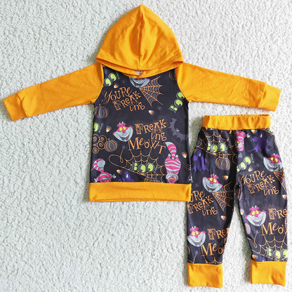 Cartoon Print Cute Baby Girls Clothes Halloween Outfits Boutique Kids Clothing GLP0048