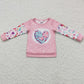 Valentine's Day Baby Girl Clothes Bell Pants Set Dinosaur Love Print Cute Girls Outfits GSPO0283