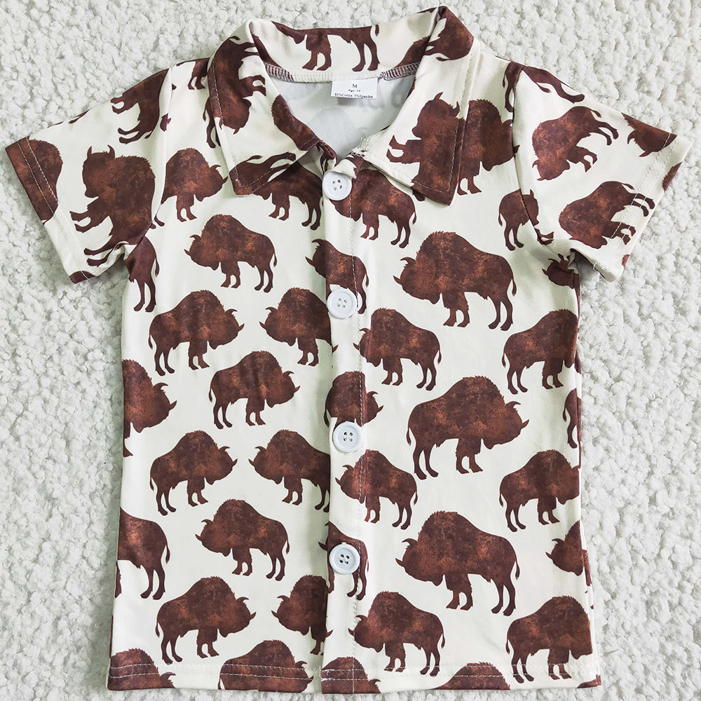 Boutique Baby Boy Clothes T-shirts Cow Print Cute Boys T-shirts Short Sleeve Summer Boys Clothing Top T-shirt BT0004