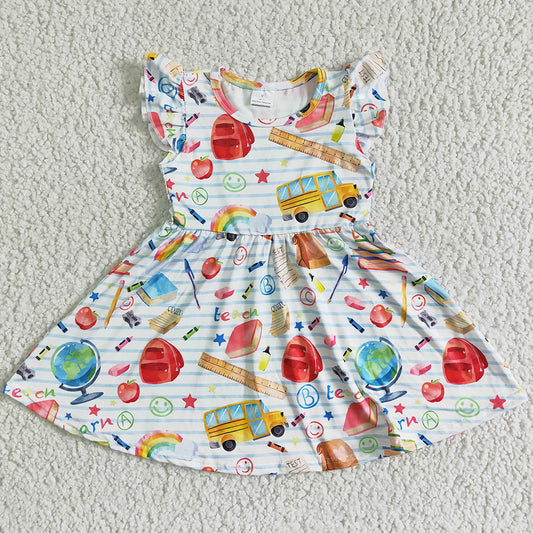 Boutique Baby Girls Dress For Back to School Summer Kids Clothing Cute Girls Dress GSD0085