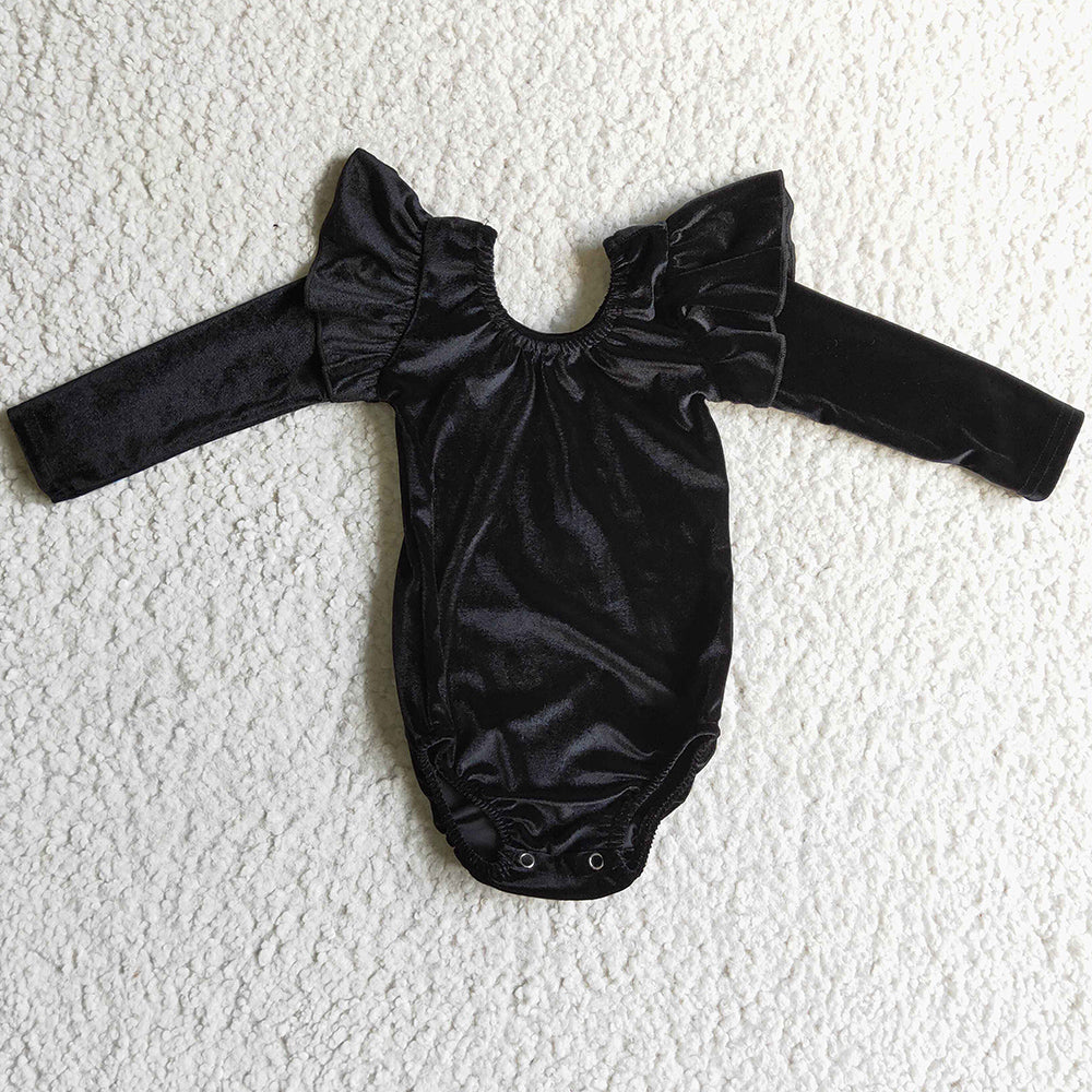 Boutique Baby Girls Velvet Romper Black Kids Baby Romper LR0208