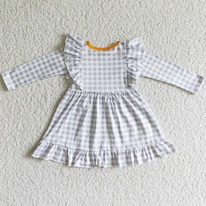 New Baby Girl Dress Pumpkin Turkey Print Thanksgiving Boutique Dress GLD0056