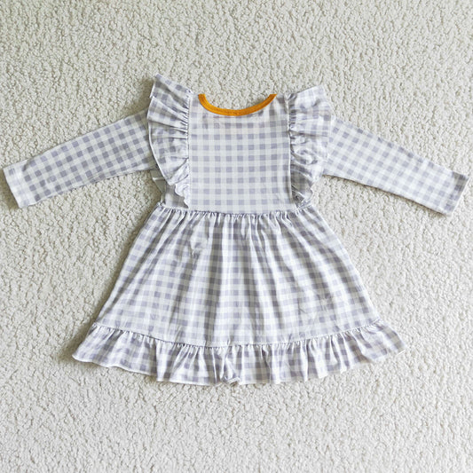 New Baby Girl Dress Pumpkin Turkey Print Thanksgiving Boutique Dress GLD0056
