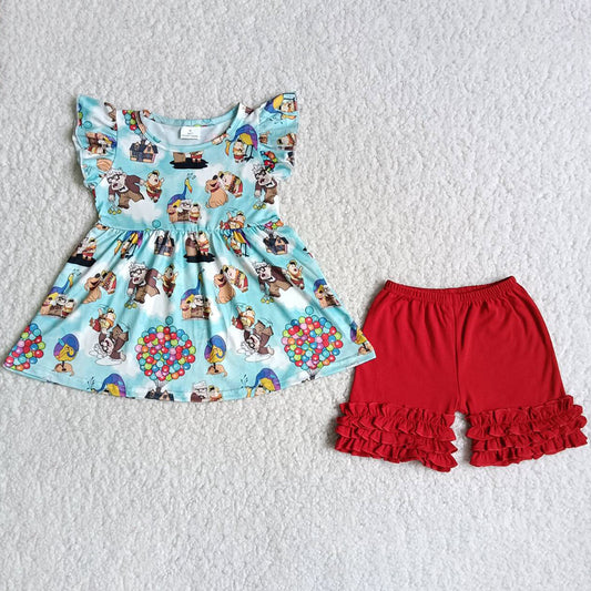 Toddler Baby Girl Clothes Set Summer Boutique Kids Clothes Short Sleeve Icing Shorts Girls Outfits C1-1