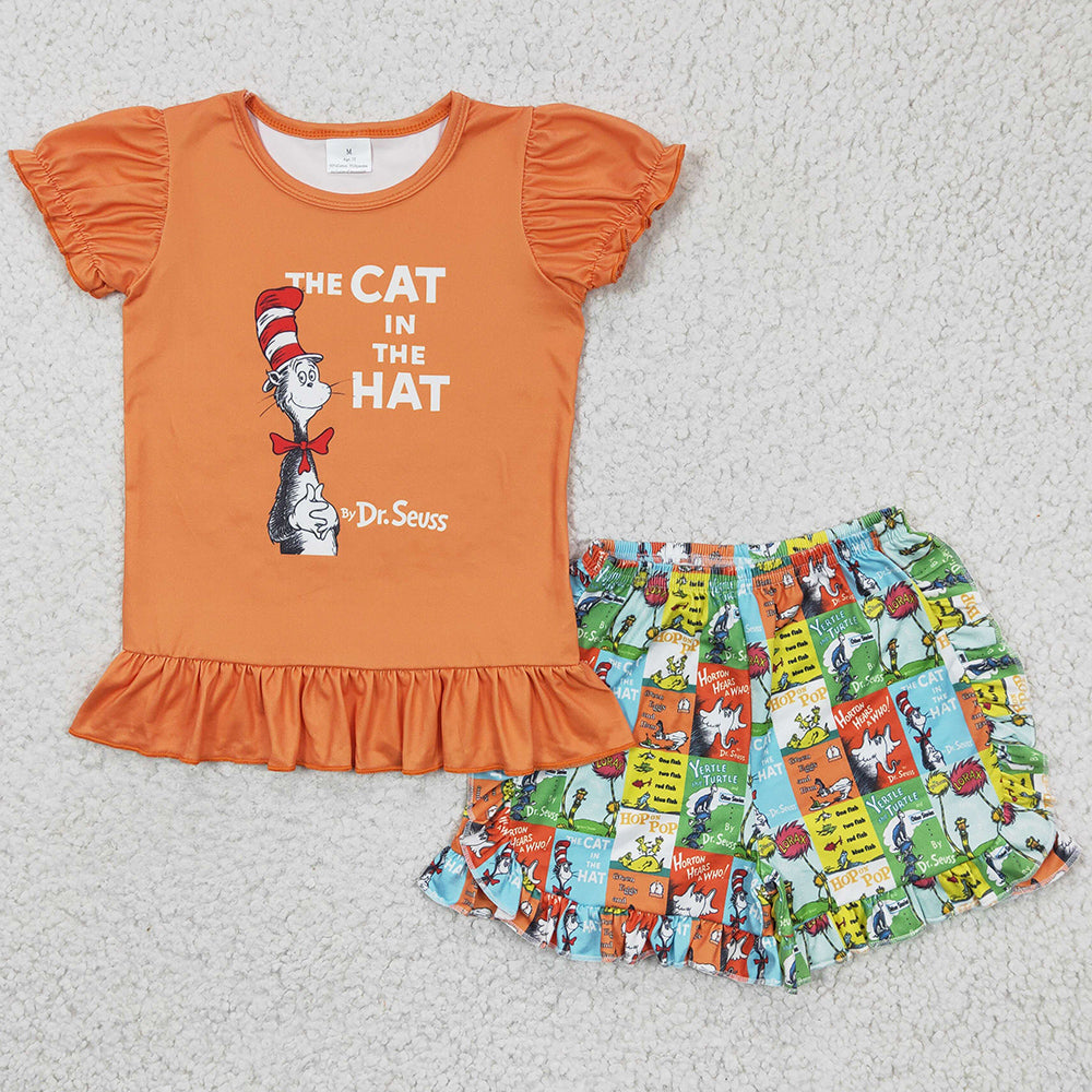 Cute Baby Girls Clothes Cartoon Print Boutique Girls Outfits A6-16