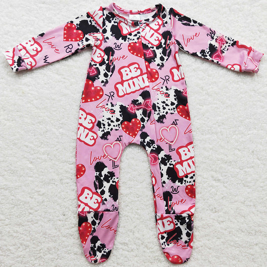 Western Style Infant Baby Footie Romper Love Zipper Design Kids Girls Romper Jumpsuit LR0222