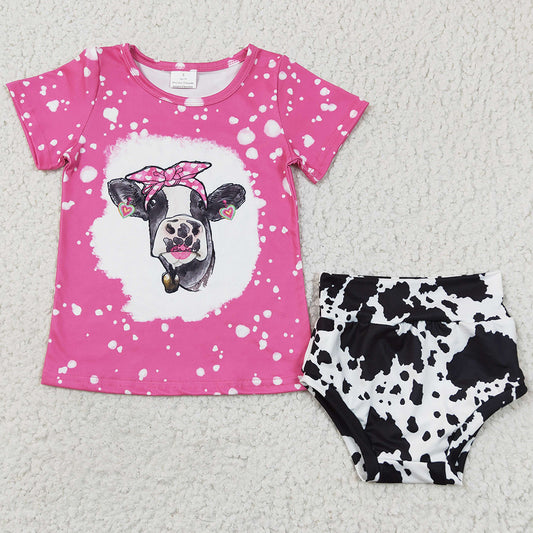 Cow Print Boutique Baby Girls Clothes Bummies Set GBO0065