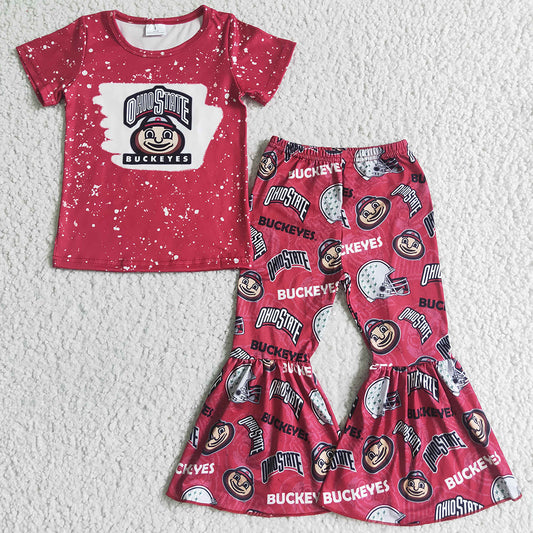 Cute Toddler Girls Clothes Short Sleeve Bell Pants Set GSPO0134