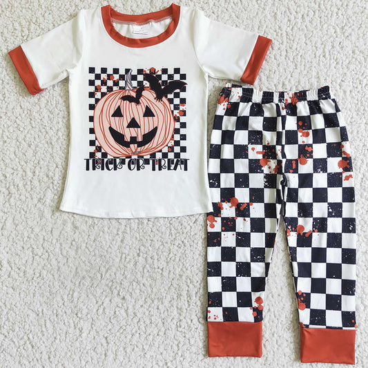 Wholesale Baby Boy Boutique Clothing Halloween Pumpkin Outfits BSPO0028