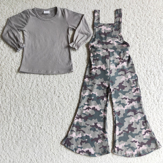 Wholesale Baby Girl Clothes Camouflage Boutique Girls Overall Set Toddler Outfit 6 C9-36