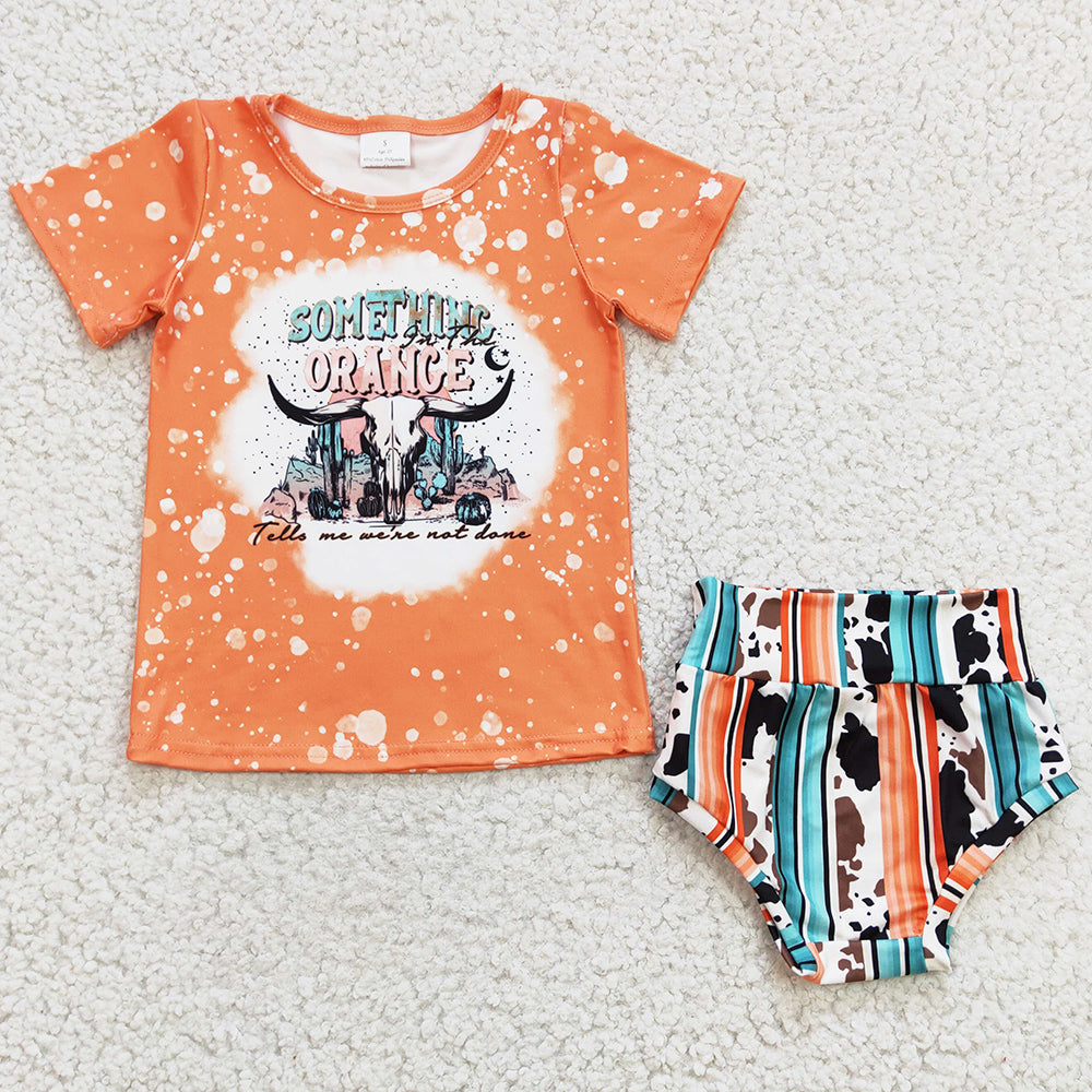 Cow Print Boutique Girls Bummies Set Western Style Summer Baby Girl Clothes Bummie Outfit GBO0069