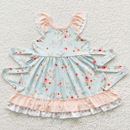 Boutique Baby Girls Dress Floral Summer Knee Length Dresses GSD0308