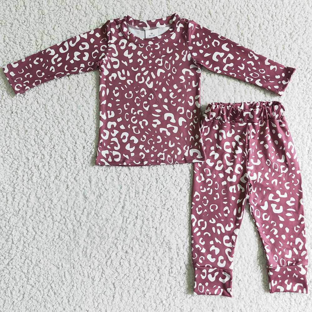 Fall Infant Baby Footie Rompers Fashion Girls Leopard Jumpsuit LR0117