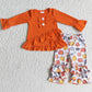 Fall Baby Girls Rompers Matched Boys T-shirt Pumpkin Print Holiday Kids Sibling Girls Boutique Outfits 6 B8-20