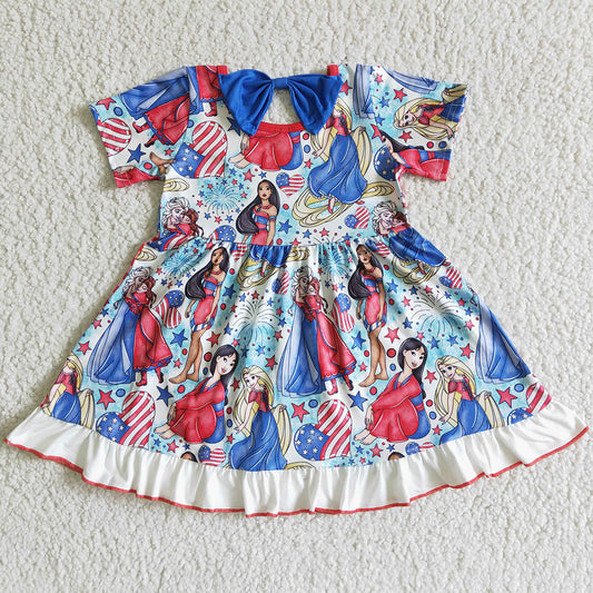 New Design Baby Girl Dress July 4th Boutique Girls Dresses GSD0028