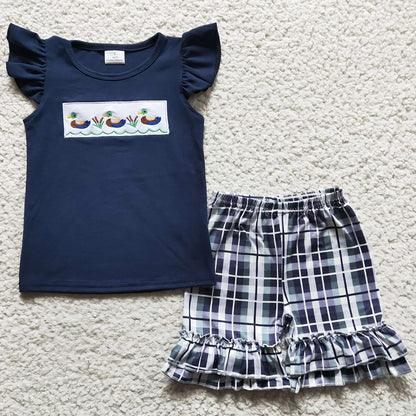 Summer Boys Clothing Embroidery Cotton Boutique Kids Boys Outfits BSSO0128 GSSO0156 6.10