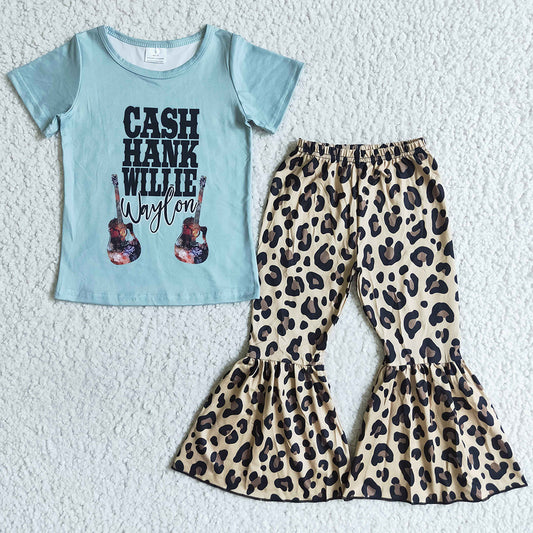 Cute Girls Clothing Leopard Boutique Kids Outfits D9-13