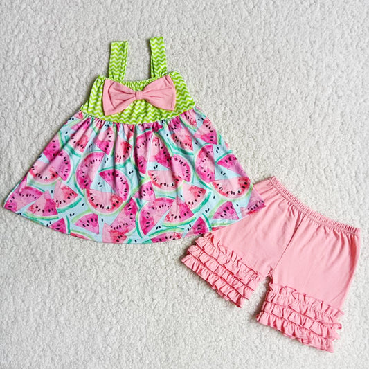 Wholesale Baby Girl Clothes Toddler Kids Girls Clothes Set Fashion Children Outfits Short Sleeve Shorts B3-3