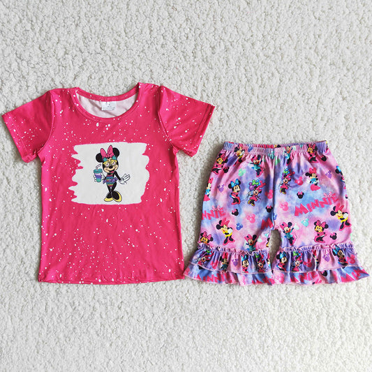 Hot Sale Kids Clothing Set Toddler Baby Girls Clothes Boutique Little Girls Summer Clothing Ruffle Shorts Cute Outfit D12-28