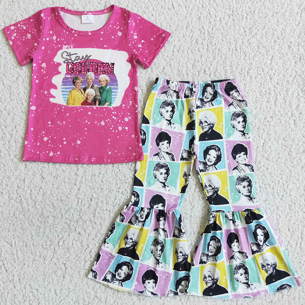 Cute Baby Girl Clothes Bell Bottoms Set E4-13