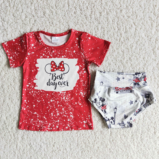 Fashion Baby Girls Bummies Set Kids Summer Clothes Girls Short Sleeve Shorts Bummies Outfits Cute A3-1