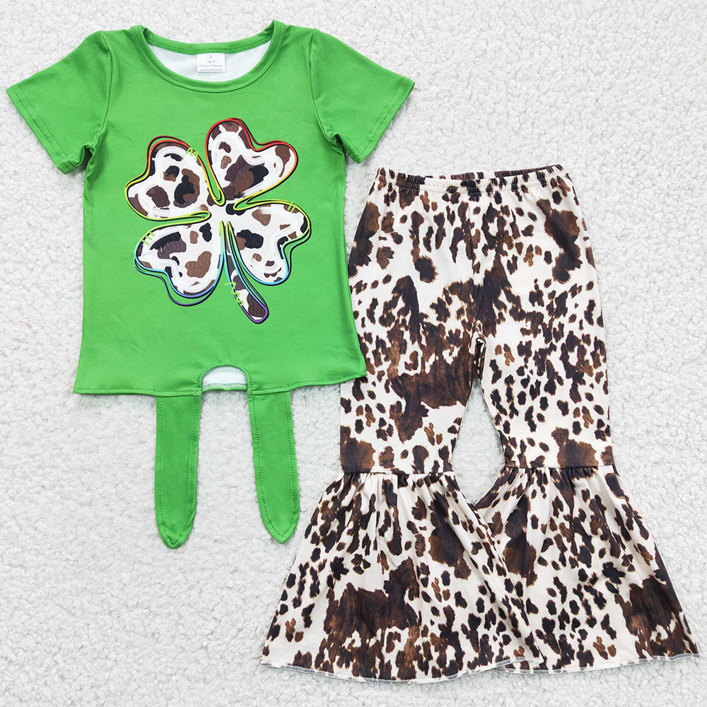 Boutique Girls Clothing St. Patrick's Day Baby Girl Bell Bottom Outfits GSPO0297